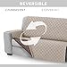 Textilhome Sofa Überzug MALU, Sofabezug 3-Sitzer (160 cm), Couch Überzug Gepolstert & Wende, Sofaschoner SofaÜberwurf Schutzdecke, Universell, Haustierfreundlich, Farbe Beige
