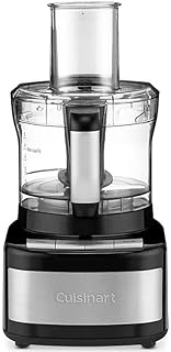 Cuisinart 8-Cup Food Processor CFP-8BK – Compact Black Kitchen Appliance with Stainless Steel Blades, Reversible Slicing/Shredding Discs, Pulse Controls, BPA-Free, Dishwasher Safe Parts (Renewed)