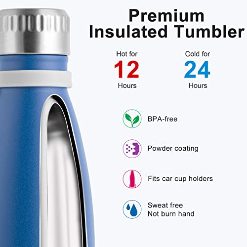Koodee Insulated Water Bottles-17 Oz Stainless Steel Bpa Free Water Bottle Double Wall Vacuum Sports Water Bottle Flask(Royal Blue) #TOP2