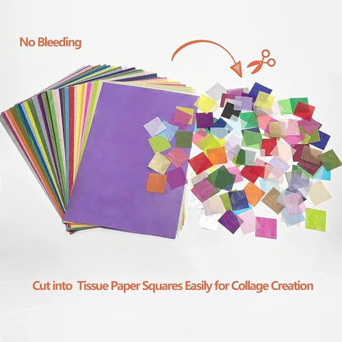 Simetufy ATP-002 360 Sheets 36 Multicolor Tissue Paper Bulk Gift Wrapping Tissue Paper Decorative Art Rainbow Tissue Paper 11.5In X 8In thumb #2