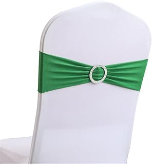 20 bandas elásticas de color verde oscuro para decoración de bodas, no necesita lazos, lazo de licra para ceremonias, fiestas y cumpleaños, fácil instalación