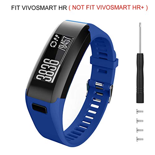Eway for Garmin Vivosmart HR Replacement Bands,Soft Silicone Replacement Band for Garmin Vivosmart HR Watch (Navy Blue, Large)