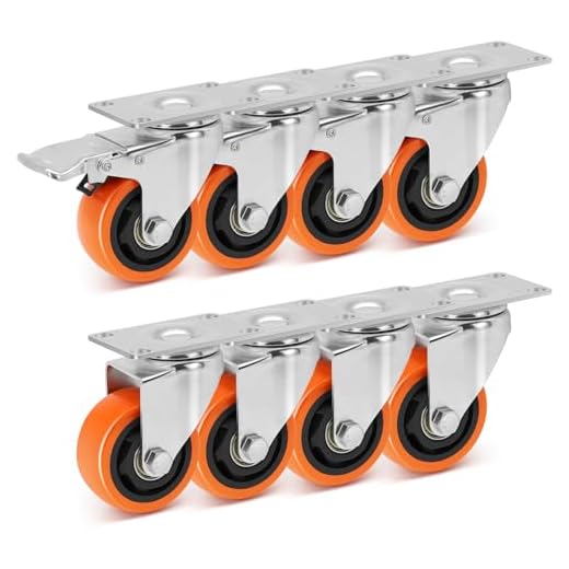 3 Inch Swivel Caster Wheels Set of 8