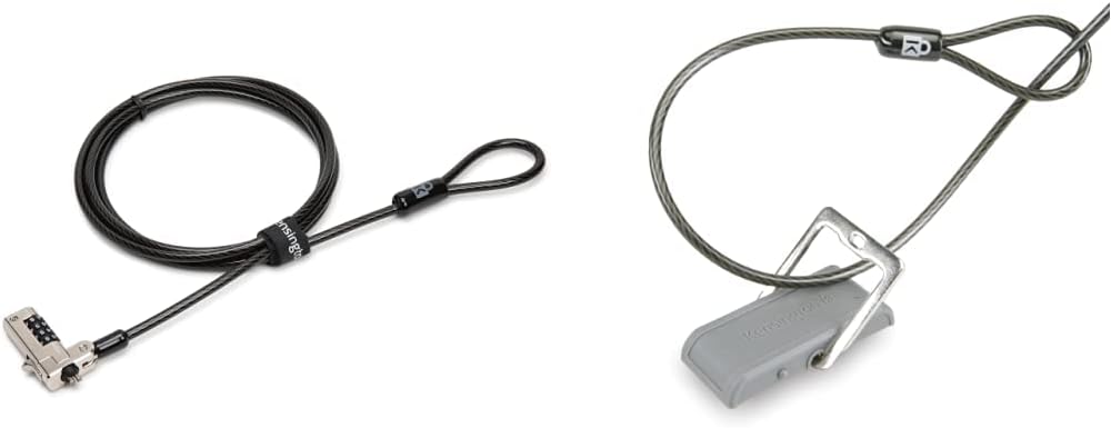 Kensington N17 Dell Laptop Lock - Combination (K68008WW) Black & Desk Mount Anchor Accessory for Cable Locks (K64613WW)