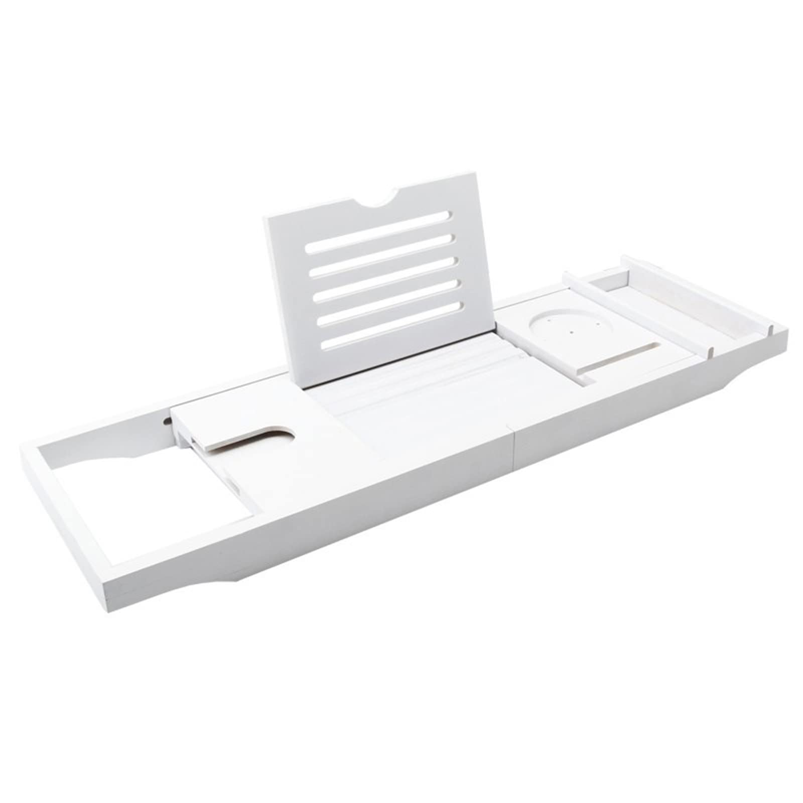 Bandeja de bambú para bañera, Bandeja de baño para bañera, Soporte Organizador de bañera expandible Ajustable con Tableta para Libros, Copa de Vino, toallero, 1