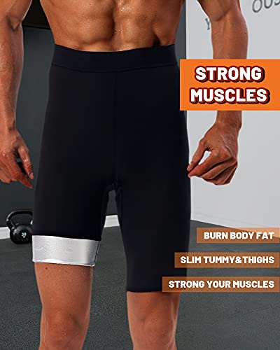 Lmcob Sauna Sweat Short Pants For Men Hot Thermo Leggings Sauna Compression Pants For Gym Polymer Pants Workout Fitness Exercise Body Shaper Sauna Suit- Mesh Crotch(Bh70011-07-3Xl) #TOP4