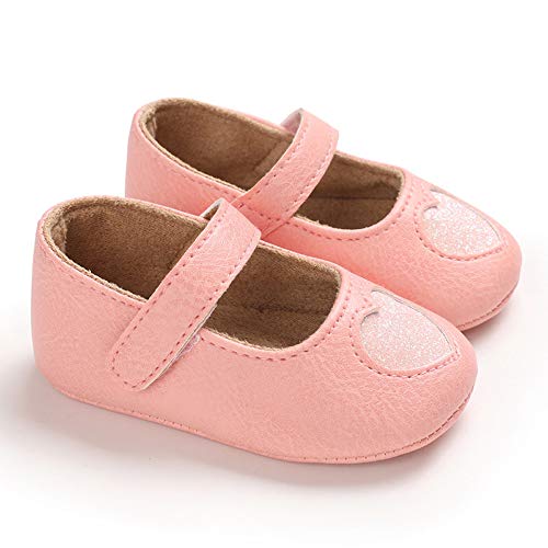 Image of MK MATT KEELY Baby Girl Shiny Mary Jane Lovely Baby Sandals Soft Sole Toddler Shoes First Walkers Crib Shoes