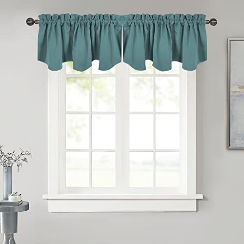 NICETOWN Blackout Valance Curtain for Kitchen,Bathroom, Living Room, Thermal Insulated Rod Pocket Valance Curtain for Classroom/Office, 1 Panel, 52" W