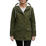 chiguomaoyi Mujeres Chaquetas impermeables al aire libre Softshell Chaqueta con capucha Windbreak Impermeable para el otoño invierno (Verde,M)