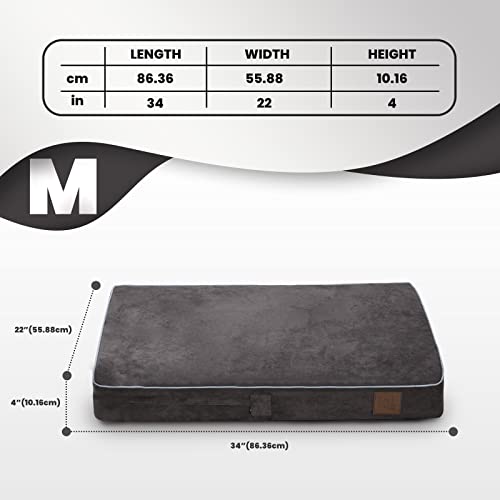 Laifug Orthopedic Memory Foam Pet/Dog Bed With Durable Water Proof Liner And Removable Designer Washable Cover, 34'' L X 22' W'' X 4'' H, Slate Grey #TOP6