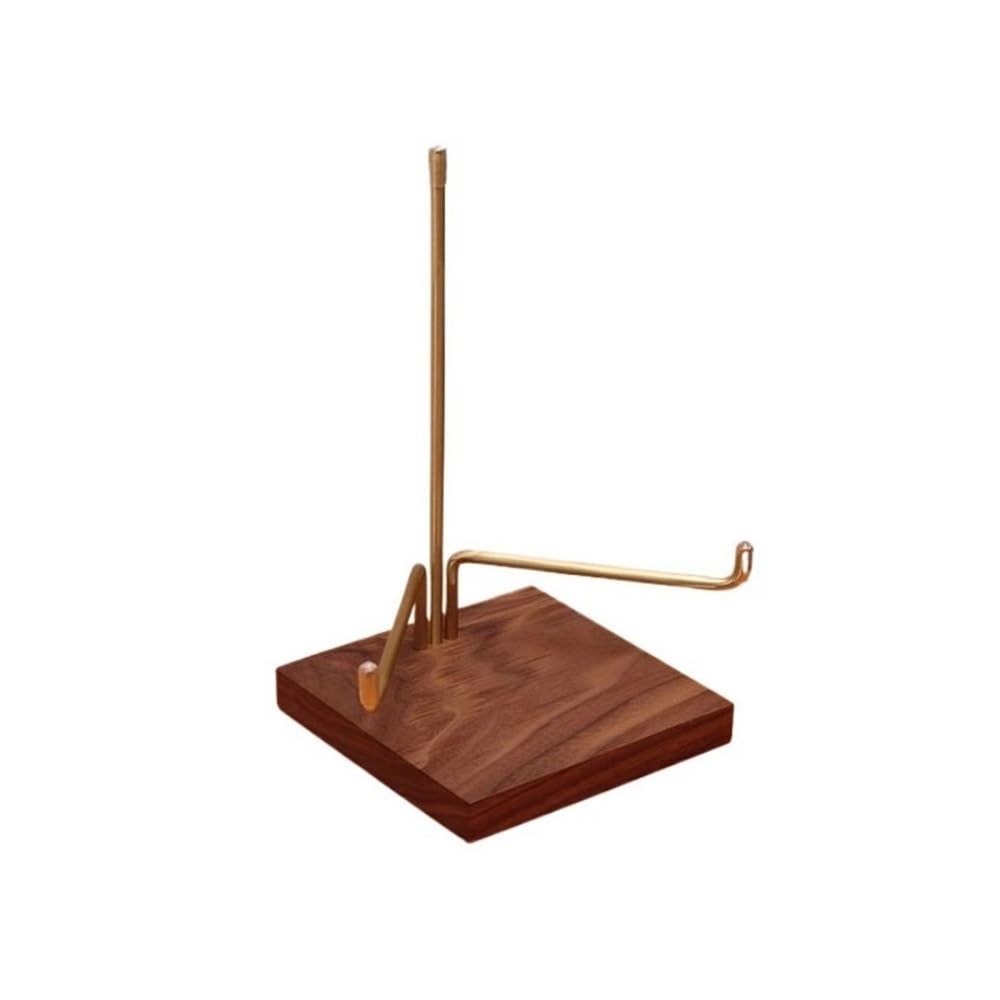 RYUQW3RE Cd Storage Rack Desktop Wooden Vinyl Record Display Rack with Adjustable Brass Bracket