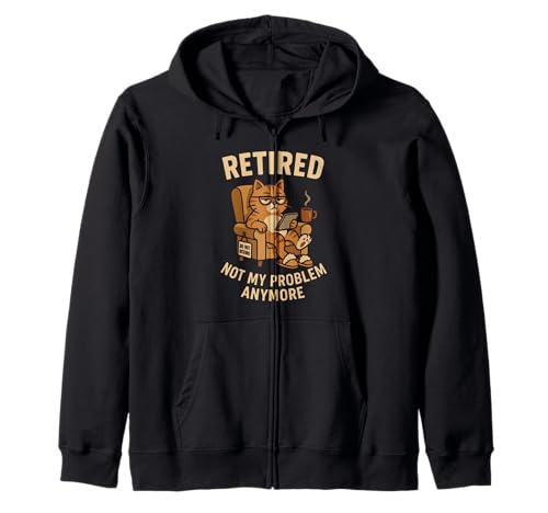 Retired Not My Problem Anymore Lazy Cat Sudadera con Capucha