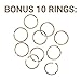 Bling Rings - 35 Gold Hair Ring Charms (Bonus 10 Plain Rings) for Pierced Braid & Dreadlock Decoration - Girl Jewelry Accessories (Gold)