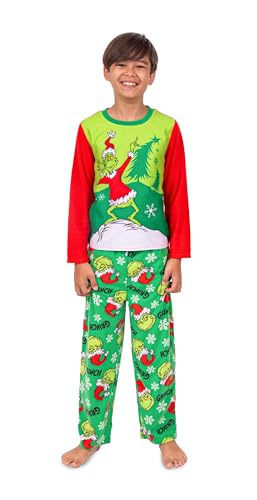 Dr. Seuss The Grinch Who Stole Christmas Boys Girls Kids/Toddler Long Sleeve 2-Piece Pajama Set