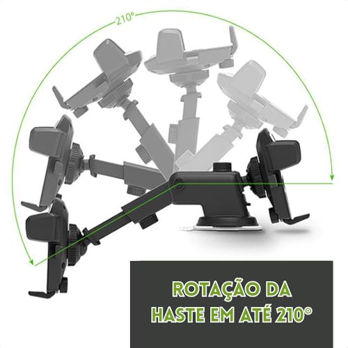 Suporte Veicular Universal para Celular Trava Automática Ventosa Ultrafixa Estabilidade Premium Anti