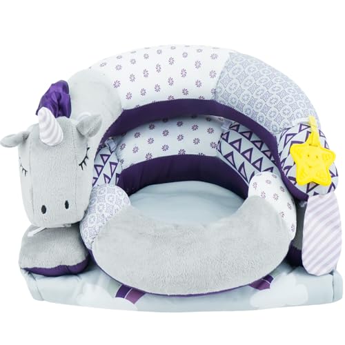 Image of Lovvie & Joy 2-in-1 Tummy Time Mat & Seated Support Pillow,Baby Tummy Time Pillow Support for Newborns and Older Babies,with Detachable Support Pillow and Toys Unicorn