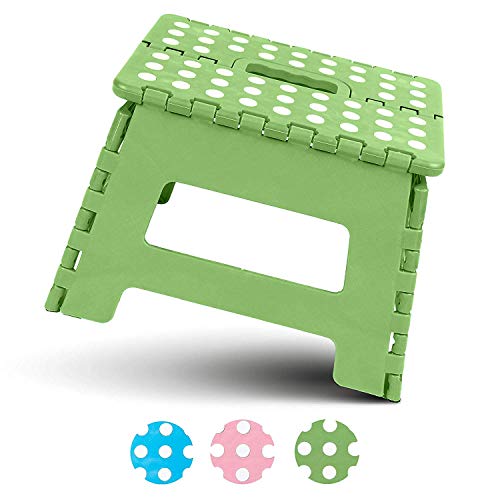 Hanselhome Taburete Plegable de Plástico Verde 28 x 21 x 22 cm