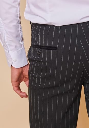 Men’s Slim Fit Stripe Classic Fit Tuxedo Pants for Men Expandable Waistband2