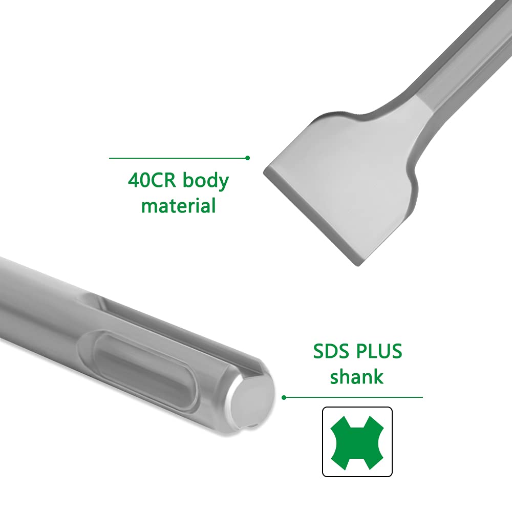 Juego de cinceles SDS PLUS de 250mm, 4 Uds., punta de ranura, cincel plano, martillo eléctrico, broca for romper hormigón, perforación de pared de ladrillo