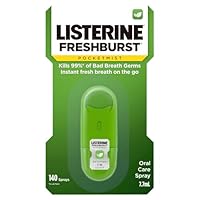 Listerine Pocketmist Oral Care Spray Freshburst 7.7ml, Kills 99 Percent of germs that cause bad breath, Mint breath mist leaves your mouth feeling refreshed and clean,Pocket-sized for fresh breath on-the-go
