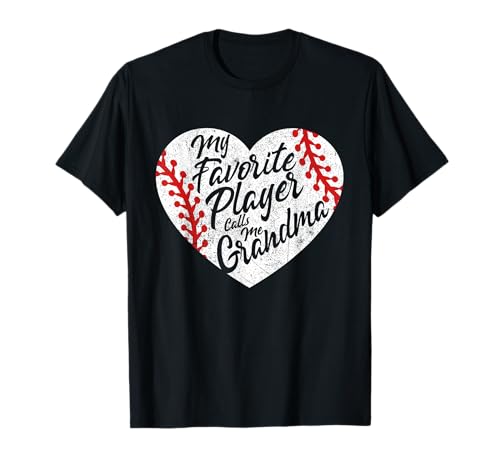 My Favorite Player Calls Me Grandma Baseball Heart Women's T-Shirt