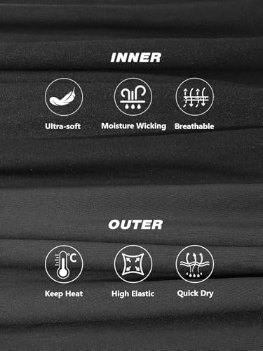 Men's Thermal Underwear Set Heated Base Layer Top & Bottom with Fleece Lined, Moisture Wicking Warm Long Johns for Cold Weather Hunting, Skiing