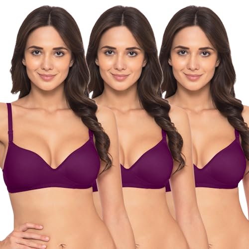 Image of Komli - Heavily Padded Push-Up Bra - Cotton Rich - Balconette - 3 /4th Coverage, Seamless, Wireless, Multiway Straps - T-Shirt Bra