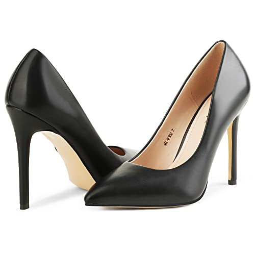 Modatope Women\'s Pumps Black Heels Evening Formal Pumps Work Pumps Shoes for Women Stiletto Pointed Closed Toe Pumps Size 8 - Thumbnail 5