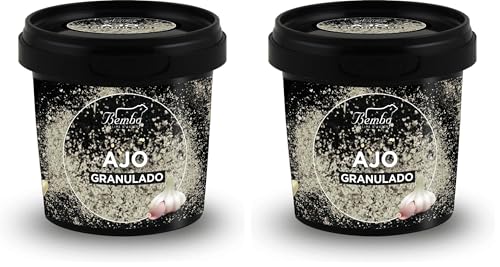 Ajo granulado 90 g - 100% natural, obtenido a partir de ajo secado con delicadeza, sin añadir aditivos y apto para dietas veganas (Paquete de 2)