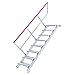 Produktbild Hymer Treppe stationär ohne Podest, Treppenneigung 45 Grad, Stufen-B. 600 mm, -T. 250 mm, 1-seitiger Handl auf, 11 Stufen, senkr. höhe 2,31 m, Gewicht 44 kg