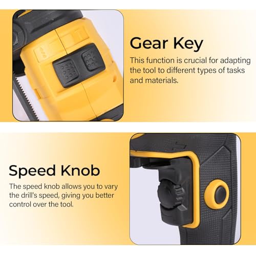 Image of Deli EDC180 650W Corded Electric Impact Drill Tool Set with 9 Drill Bits 48000BPM Variable Speed Control 3000RPM 220-240v ~50hz /60hz Hammer Drilling Machine for Wood & Masonry (Set of 1, Yellow)