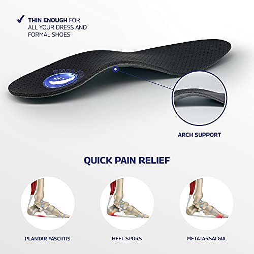Image of Pure Stride Professional Men's Dress Orthotic - Shoe Insert & Support for Metatarsals, High Arch, Flat Feet - Pain Relief for Plantar Fasciitis, Arch, Heel - 1 Pair, Men's 11-11.5