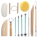 LOKUNN Clay Tools Kit, 15 PCS Ceramic Clay Sculpting Tools Set for Beginners, Dotting Tools Ball Sty