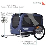 DOGGYHUT® Premium XL 2 in 1 Hundefahrradanhänger & Jogger 23-45 kg Fahrradanhänger für Hunde Hundeanhänger für Fahrrad 80106 (BLAU)