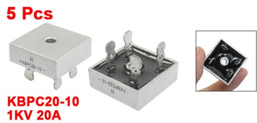 Sourcingmap - 5pcs kbpc20-10a 1kv 20a monofase