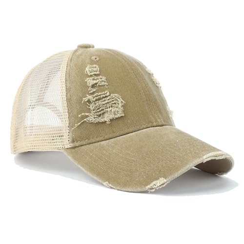 Image of Trucker Hat Distressed Baseball Cap Golf Cap Adjustable Sportswear Hat for Men Women Unisex