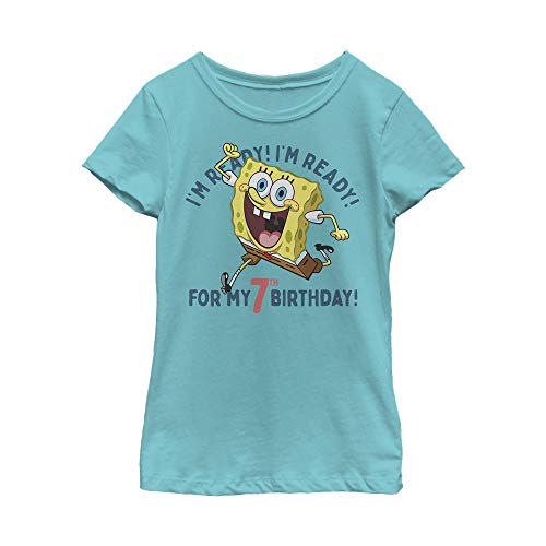Fifth Sun Spongebob Squarepants Ready to Turn Seven Girls Short Sleeve Tee Shirt