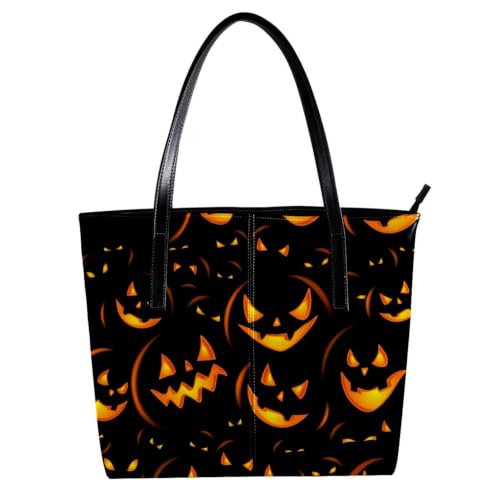 Sac à main citrouille Halloween pour femme en cuir synthétique grand modèle hobo