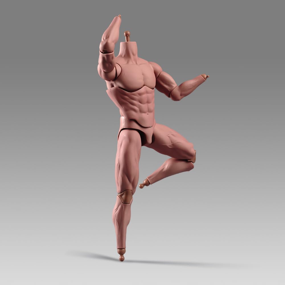 1:6 Scale Male Action Figure 12 Inch Flexible Muscle Male Figure Body Doll Miniature Figure Without Head Sculpt