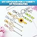 DNLEGULI 20 Pcs Beadable Keychains Bulk Kit – DIY Keychain Making Supplies with Metal Blanks for Crafts, Jewelry, Charms, Custom Projects – Blank Chain Bars for Beaded Keychain Design (Colourful)