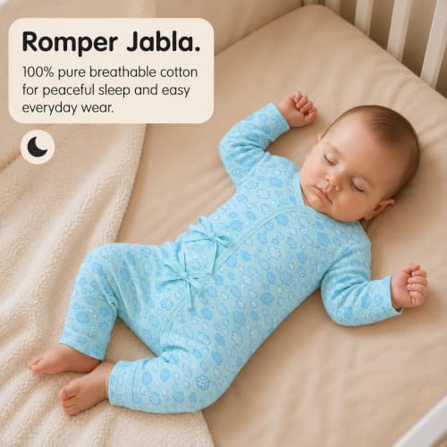 Image of The Mom Store Baby Romper Jabla Style Combo For Boys And Girls | Cotton | Soft Infant Bodysuit | Trendy Stylish Sleepwear For Newborn Baby | Printed | Unisex Comfortable Everyday Baby Wear