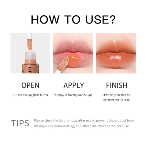 Image of 2PCS Lip Gloss with Brown Lip Liner Lip Combo Set - Honey Nude Warm Beige Shade for Natural Everyday Lips, Lip Plumping Effect, Hydrating Glossy Shine, Over Lip Makeup for Fuller Looking Lips