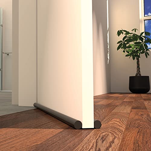 MAUK® Zugluftstopper für Türen Windstopper Türisolierung Haustür Türabdichtung anpassbar 95cm - mehr Wärme weniger Heizkosten | Türvorleger Schwarz