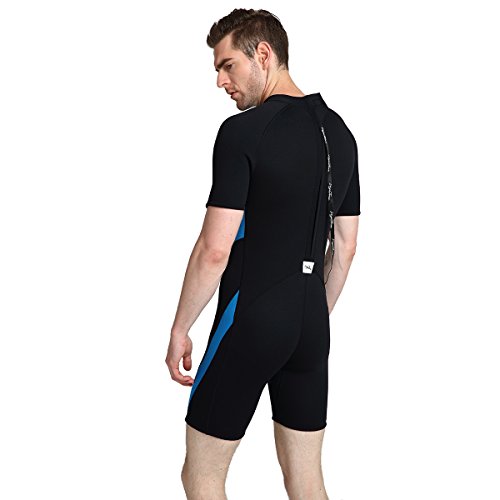 Layatone Shorty Wetsuit Men Women 3Mm Neoprene Wetsuits Surfing Scuba Diving Canoeing Suits Adults Men Diving Suits Shortie Wetsuit Women (Blue,5Xl) #TOP5