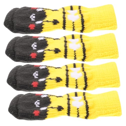 KESYOO 4Pcs Non Slip Dog Socks Comfortable Cotton Paw Protectors for Dogs Warm Winter Socks with Cute Cartoon Pattern for Travel and Cold Weather