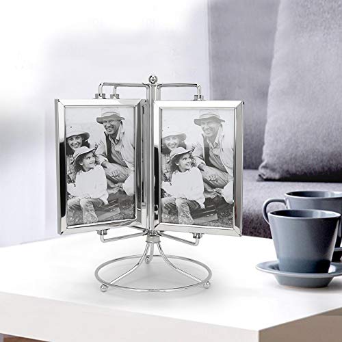 Cadre photo rotatif métallique pour optimiser l'espace de table - 7
