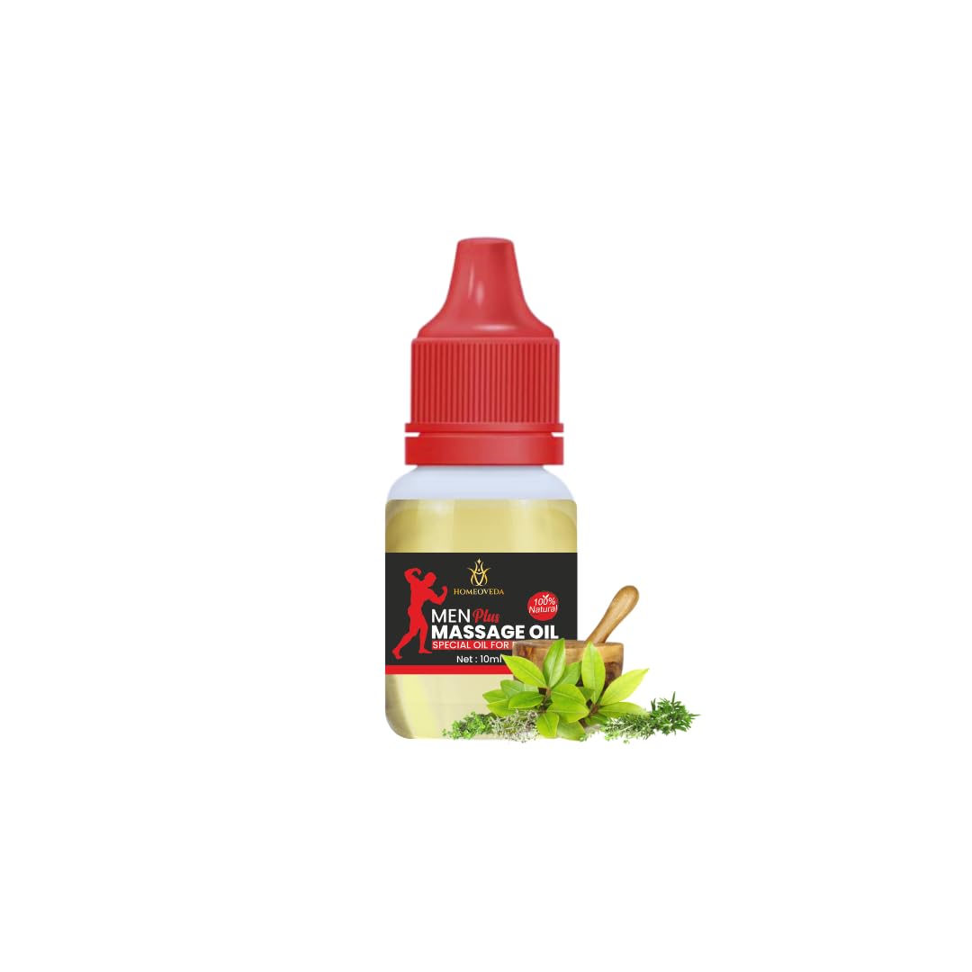 Homeoveda Men Plus Oil 10+10 = 20ml – Herbal Massage Oil for Men’s Wellness and Vitality Support – Helps Enhance Confidence and Energy