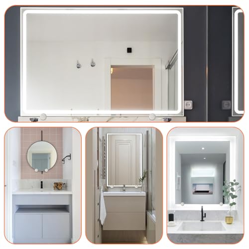 Image of 3-5mm Frameless Mirror Clips for Wall Mounting, 4 Pack Metal Round Mirrors Mounting Clips Heavy Duty Mirror Hanging Hardware Holders Clip with Long Screws & Anchors for Frameless Mirrors Wall-Mounting