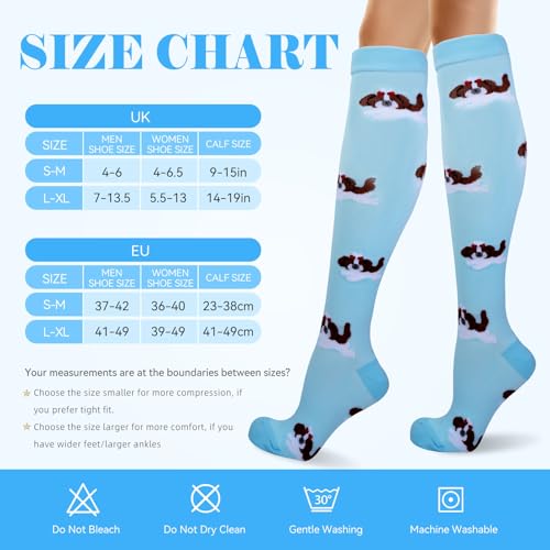 LEOSTEP Compression Socks for Women (3Pair) Knee High Support Stocking Ideal for Flight, Sports, Travel
