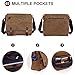 Vintage Canvas Messenger Bag for Men and Women，Versatile fashion canvas shoulder messenger bag business computer bag (Coffee, 14 Inches)